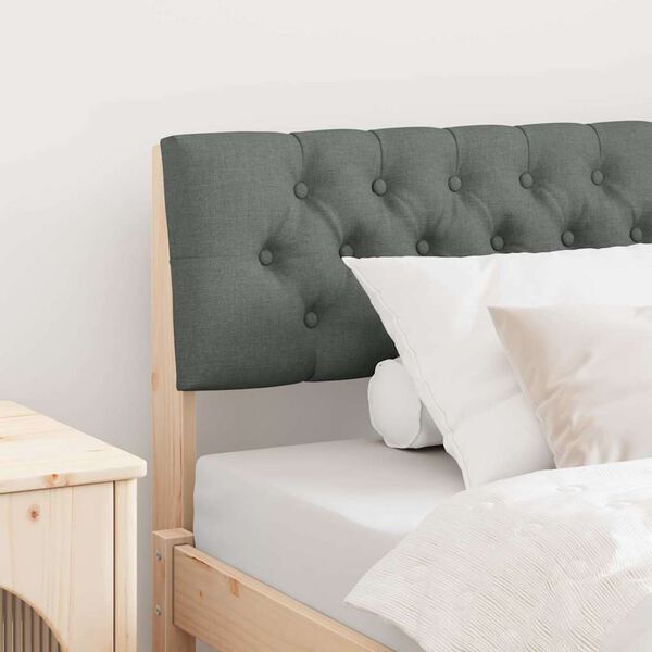 vidaXL Mīkstināts gultas galvgalis Tumši pelēks 100 cm