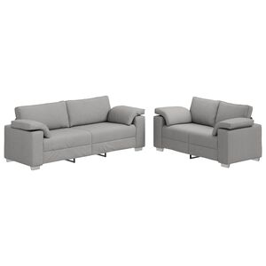 vidaXL Dīvāns 2 pcs Mākoņu pelēka 219 x 80 x 82 cm audums