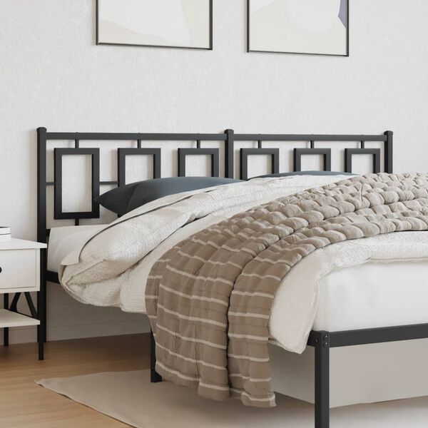 vidaXL gultas galvgalis, metāls, melns, 180 cm