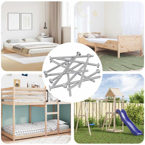 vidaXL Mēbeļu skrūves 800 pcs Sudraba Tērauds