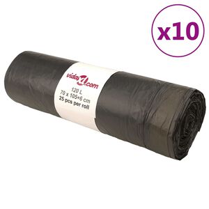 vidaXL atkritumu maisi ar aukliņām, 250 gab., melni, 120 L