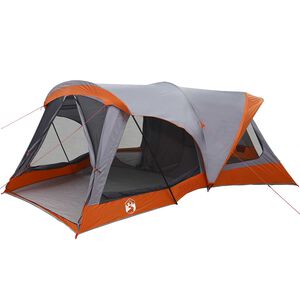 vidaXL Ģimenes telts Pelēka un oranža 550 x 555 x 208 cm
