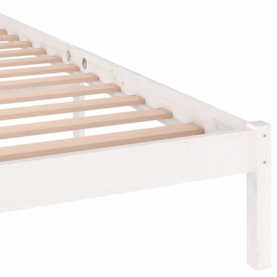 vidaXL gultas rāmis, priedes masīvkoks, 160x200 cm, balts