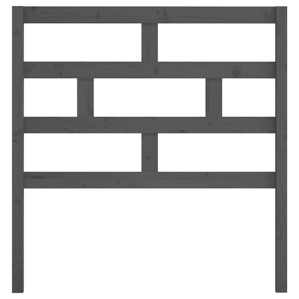 vidaXL gultas galvgalis, pelēks, 96x4x100 cm, priedes masīvkoks