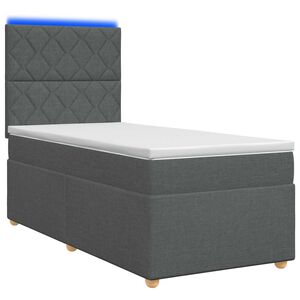 vidaXL Kontinentālā gulta ar matraci Tum&scaron;i pelēka 80 x 200 cm Audums