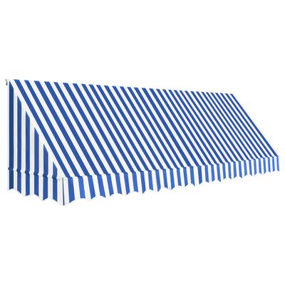 vidaXL markīze, 400x120 cm, zila ar baltu