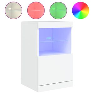 vidaXL kumode ar LED lampiņām, balta, 41x37x67 cm
