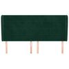 vidaXL galvgalis ar malām, 163x23x118/128 cm, tum&scaron;i zaļ&scaron; samts
