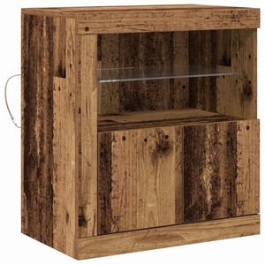 vidaXL LED sānu galds Brūna 60,5 x 37 x 67 cm Inženierijas koks