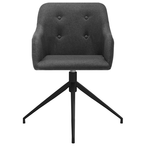 vidaXL grozāmi virtuves krēsli, 2 gab., tum&scaron;i pelēks audums