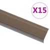 vidaXL kāpņu profili, 15 gab., L forma, 100 cm, brūns alumīnijs