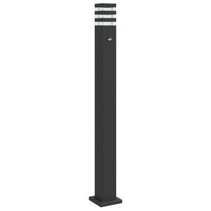 vidaXL āra zemes lampa ar sensora, melns, 110 cm, alumīnijs