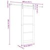 vidaXL Slīdošās durvis Dabīgs un melns 78 x 202 cm Ciets priedes koks