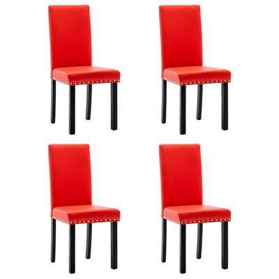 vidaXL virtuves krēsli, 4 gab., sarkana, PVC