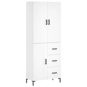 vidaXL augstais skapis, balts, 69,5x34x180 cm, inženierijas koks