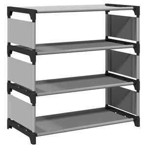 vidaXL apavu plaukts 4 līmeņu, pelēks, 54x28x55 cm, neausts audums