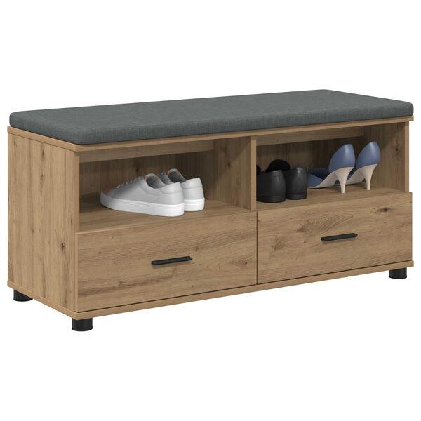 vidaXL Zāles sols ar spilvenu Artisānā ozols 100 x 38 x 46 cm