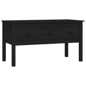 vidaXL kafijas galdiņ&scaron;, melns, 102x49x55 cm, priedes masīvkoks