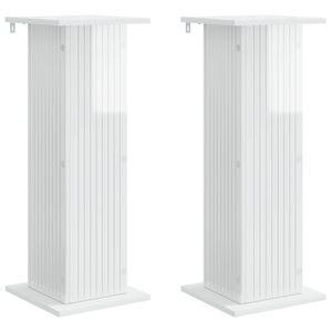 vidaXL Augu statīvs 2 pcs Spīdīgi balts 30,5 x 30 x 80,5 cm
