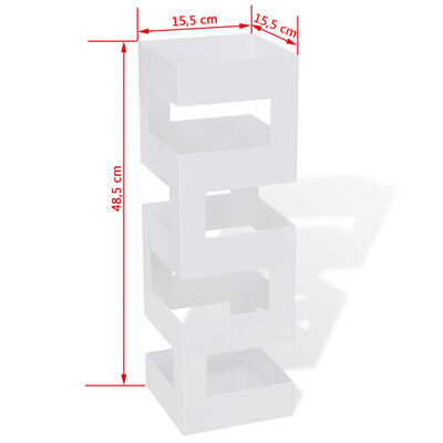 Lietussargu statīvs / turētājs, 48.5 cm, kvadrāta forma, balts
