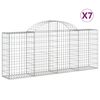 vidaXL arkveida gabiona grozi, 7 gb., 200x30x80/100 cm, cinkota dzelzs