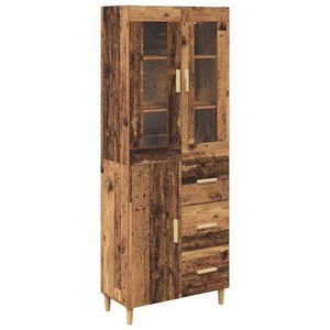 vidaXL Augstais skapītis ar atvilktni Vecs koks 69,5 x 34 x 180 cm