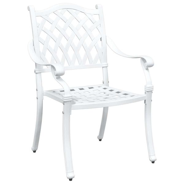 vidaXL Dārza galdu komplekts 3 pcs Balts Kalts alumīnijs