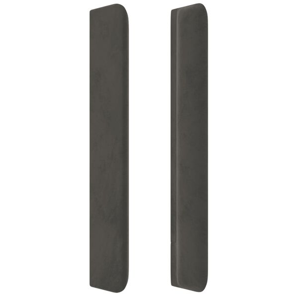 vidaXL galvgalis ar malām, tum&scaron;i pelēks samts, 147x16x118/128 cm