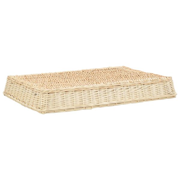 vidaXL suņu gulta ar spilvenu, 110x75x15 cm, dabīgs vītols