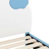 vidaXL Bērnu gultas rāmis ar galvgali Zila 80 x 200 cm PU