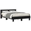 vidaXL Gultas rāmis Melns ozolkoks 140 x 190 cm Inženierijas koks
