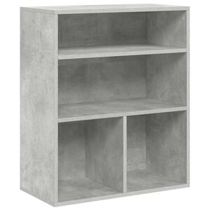 vidaXL grāmatu plaukts, betona pelēks, 60x30x71,5cm, inženierijas koks