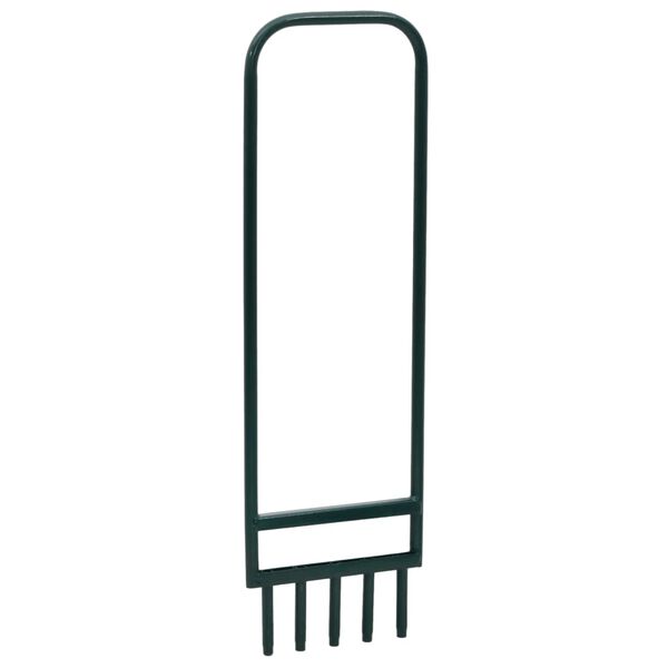 vidaXL zāliena aerators ar 5 zariem, zaļ&scaron;, pulverkrāsots tērauds