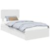 vidaXL Glabā&scaron;anas gulta Regulējams Balts 90 x 190 cm Inženierijas koks