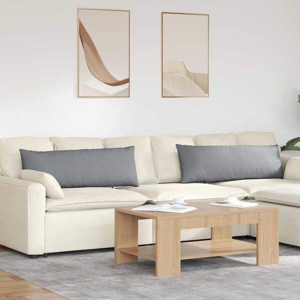 vidaXL Dīvāna spilveni 2 pcs Gai&scaron;i pelēks 120 x 40 cm audums