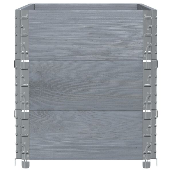 vidaXL pale&scaron;u apmales, 3 gab., pelēks, 100x50 cm, priedes masīvkoks