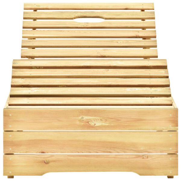 vidaXL sauļo&scaron;anās zvilnis, krēmkrāsas matracis, impregnēta priede