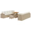 vidaXL Dārza dīvānu komplekts 11 pcs Bēša poliratāns