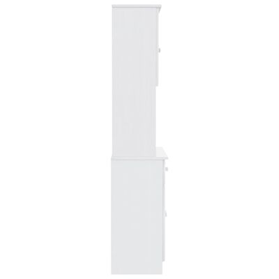 vidaXL kumode ALTA, balta, 77x35x165 cm, priedes masīvkoks
