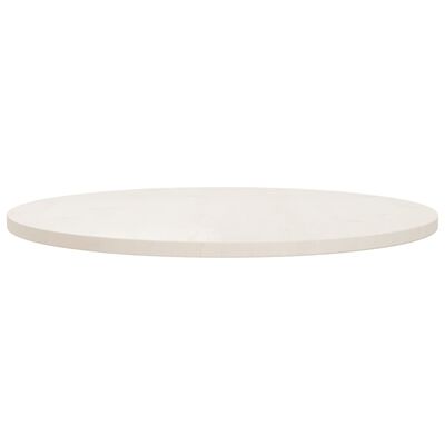 vidaXL galda virsma, balta, Ø80x2,5 cm, priedes masīvkoks