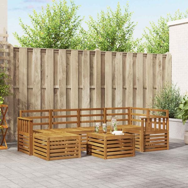 vidaXL Dīvāna komplekti Dabiska Cietā akācijas koks