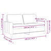 vidaXL divvietīgs dīvāns, vīnsarkans audums, 120 cm