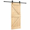 vidaXL Slīdo&scaron;ās durvis Dabiska un melna 85 x 210 cm Cieta priedes koks