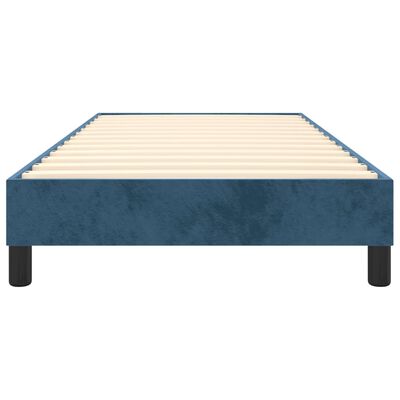 vidaXL atsperu gultas rāmis, tumši zils samts, 90x200 cm