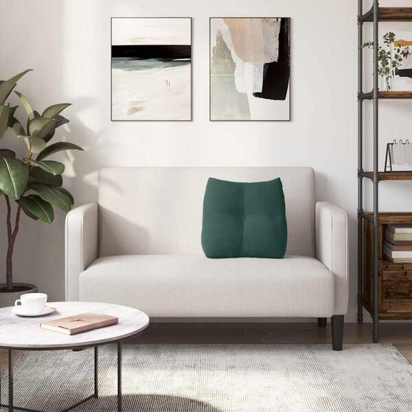 vidaXL Atpakaļ spilvens Tumši zaļš 45 x 24 x 50 cm Samts