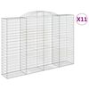 vidaXL arkveida gabiona grozi, 11gb., 300x50x200/220cm, cinkota dzelzs