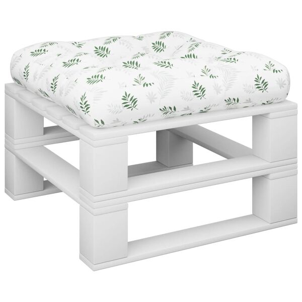 vidaXL pale&scaron;u dīvāna spilvens, 58x58x10 cm, audums ar lapu apdruku