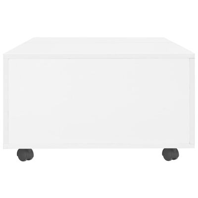 vidaXL kafijas galdiņš, 120x60x35 cm, spīdīgs, balts