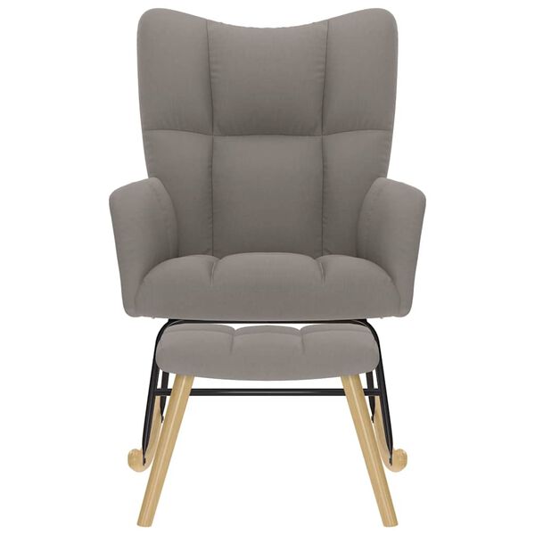 vidaXL šūpuļkrēsls ar kājsoliņu, pelēkbrūns audums