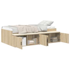 vidaXL Gultas rāmis Sonoma ozols 90 x 200 cm Inženierijas koks